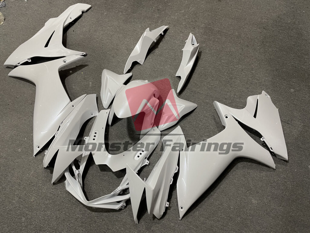 Pearl White ABS fairings for Suzuki GSXR 600 - 750 2011 - 2025 - premium OEM fit kit by Monster Fairings