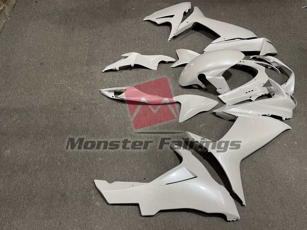 2011 - 2025 Suzuki GSXR 600 - 750 Pearl White fairing set - ABS injection, custom painted by Monster Fairings
