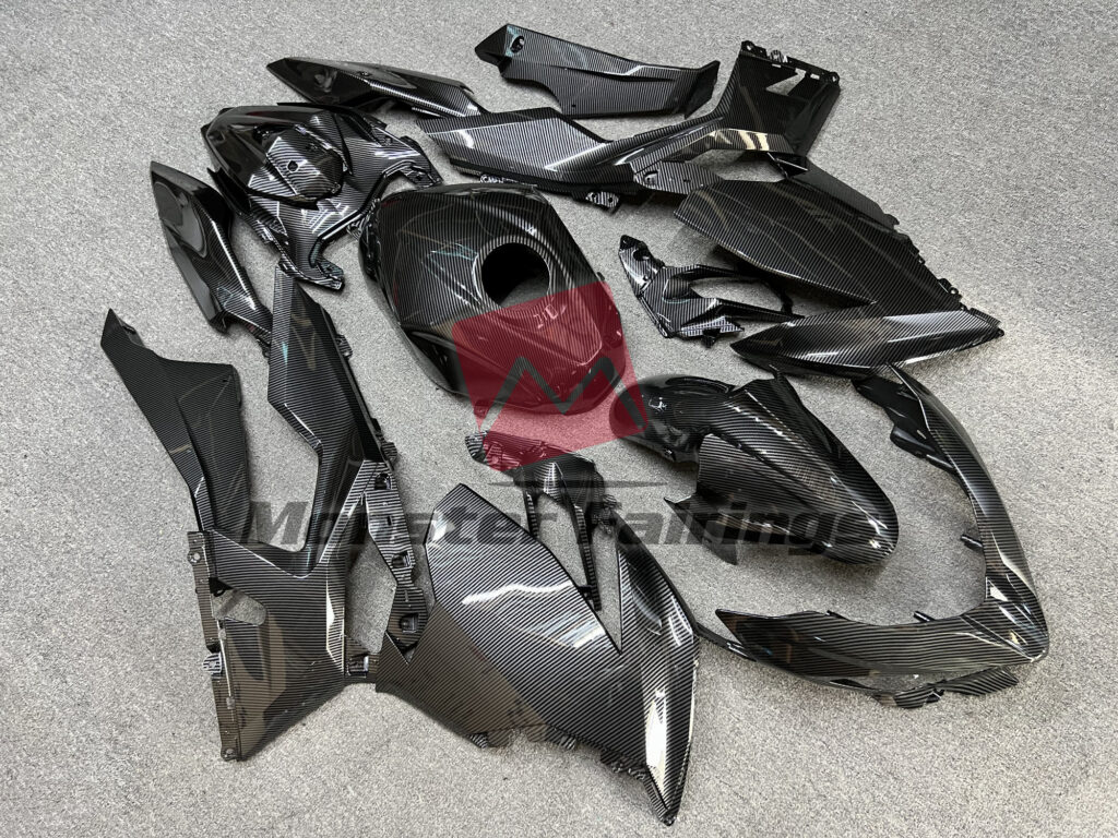 Kawasaki Ninja 400 custom ABS fairings 2018 - 2024 in Gloss Carbon Fiber Style - durable replacement kit, Monster Fairings
