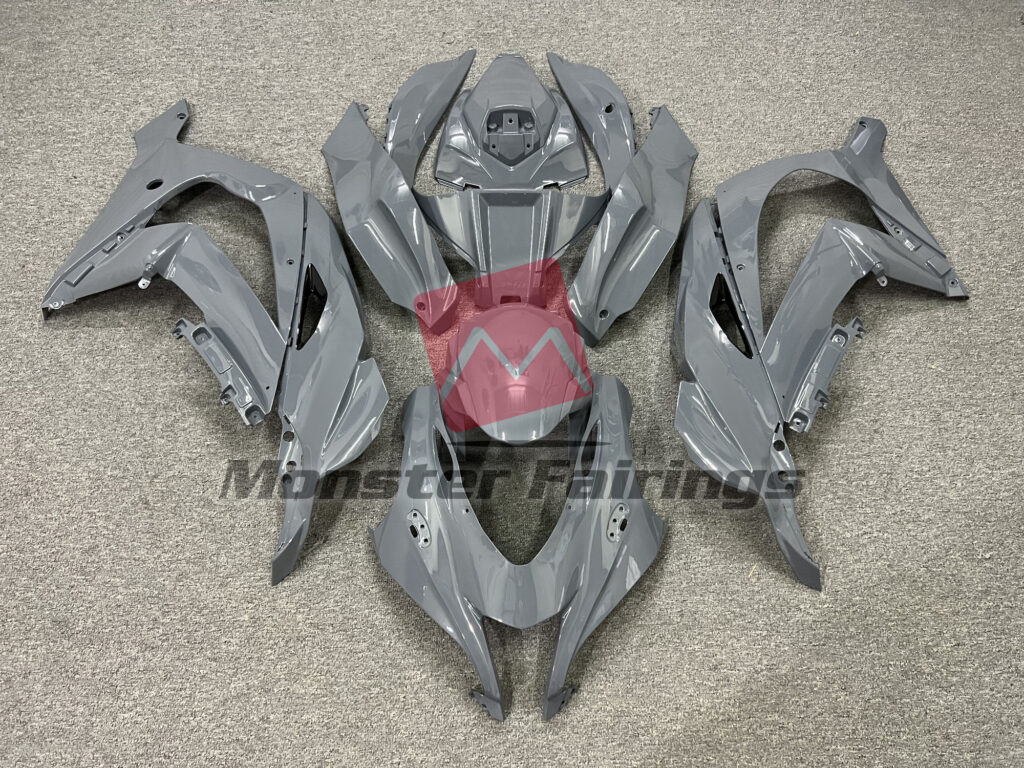 Kawasaki ZX10R 2016 - 2020 Gloss Nardo Grey ABS fairings - custom motorcycle bodywork kit by Monster Fairings