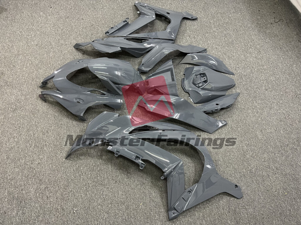 2016 - 2020 Kawasaki ZX10R Gloss Nardo Grey fairing set - ABS injection, custom painted by Monster Fairings