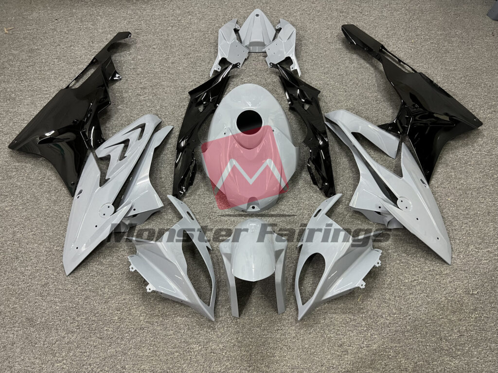 BMW S1000RR 2015 - 2016 Gloss Nardo Gray & Black ABS fairings - custom motorcycle bodywork kit by Monster Fairings