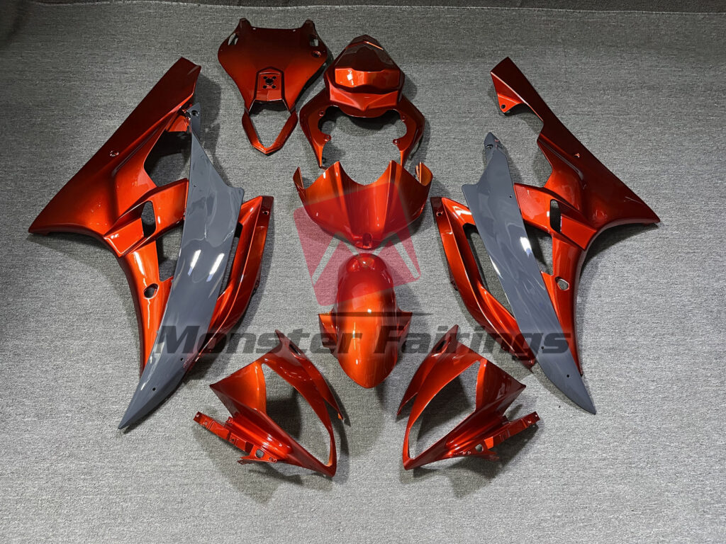Yamaha R6 2006 - 2007 Burnt Orange and Nardo ABS fairings - custom motorcycle bodywork kit by Monster Fairings