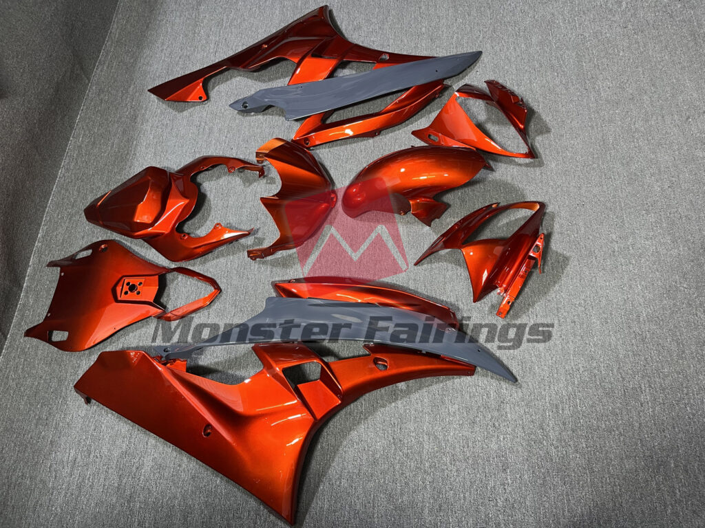 2006 - 2007 Yamaha R6 Burnt Orange and Nardo fairing set - ABS injection, custom painted by Monster Fairings