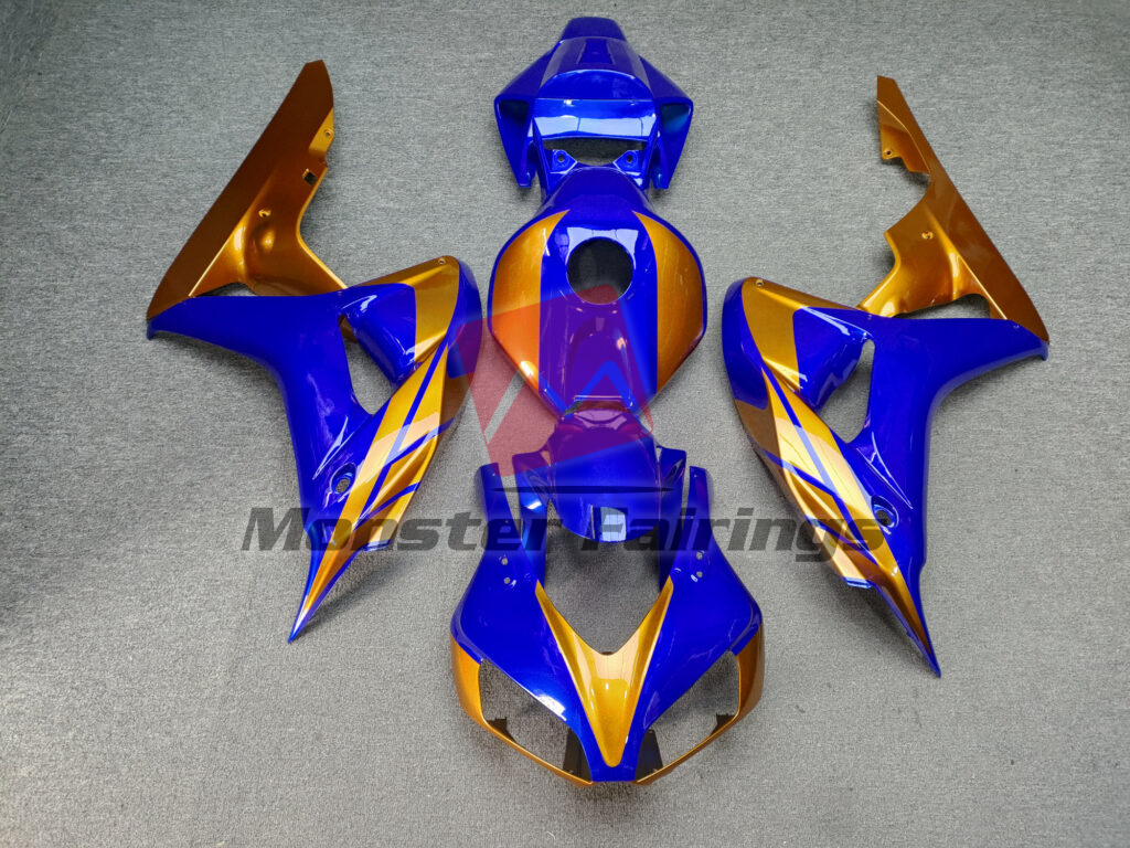 Honda CBR1000RR 2006 - 2007 Gloss Blue & Gold ABS fairings - custom motorcycle bodywork kit by Monster Fairings