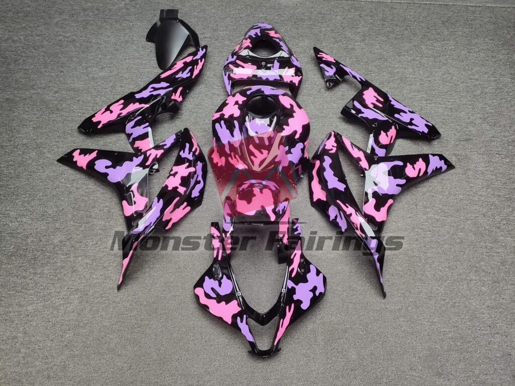 Honda CBR600RR 2007 - 2008 Gloss Pink & Purple Camo ABS fairings - custom motorcycle bodywork kit by Monster Fairings