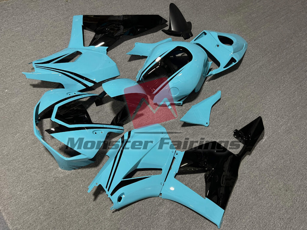 Honda CBR600RR custom ABS fairings 2013 - 2025 in Gloss Light Blue & Black - durable replacement kit, Monster Fairings