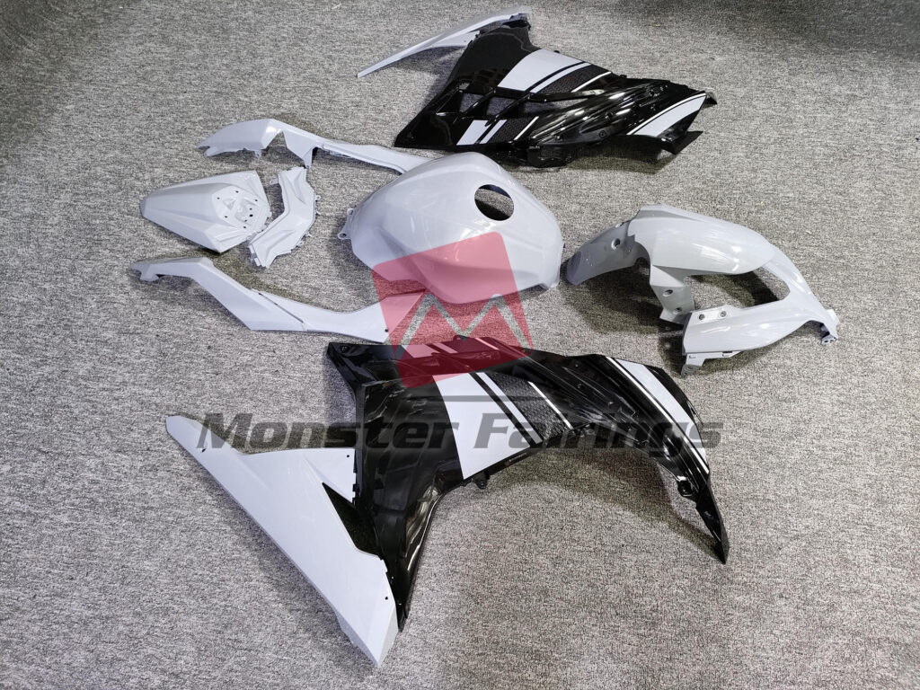 2013 - 2022 Kawasaki Ninja 300 Gloss Nardo Gray & Black fairing set - ABS injection, custom painted by Monster Fairings
