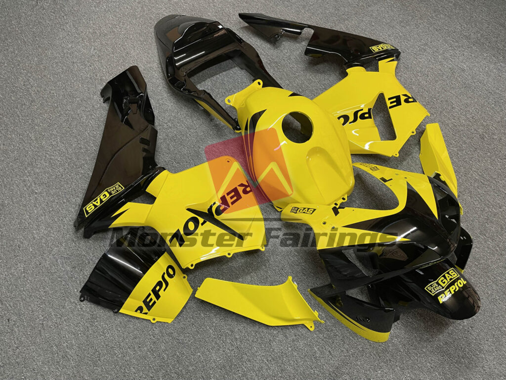Gloss Yellow Repsol ABS fairings for Honda CBR600RR 2003 - 2004 - premium OEM fit kit by Monster Fairings