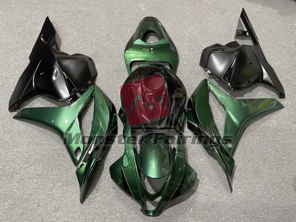 Honda CBR600RR 2009 - 2012 Gloss Deep Green Matte Black ABS fairings - custom motorcycle bodywork kit by Monster Fairings
