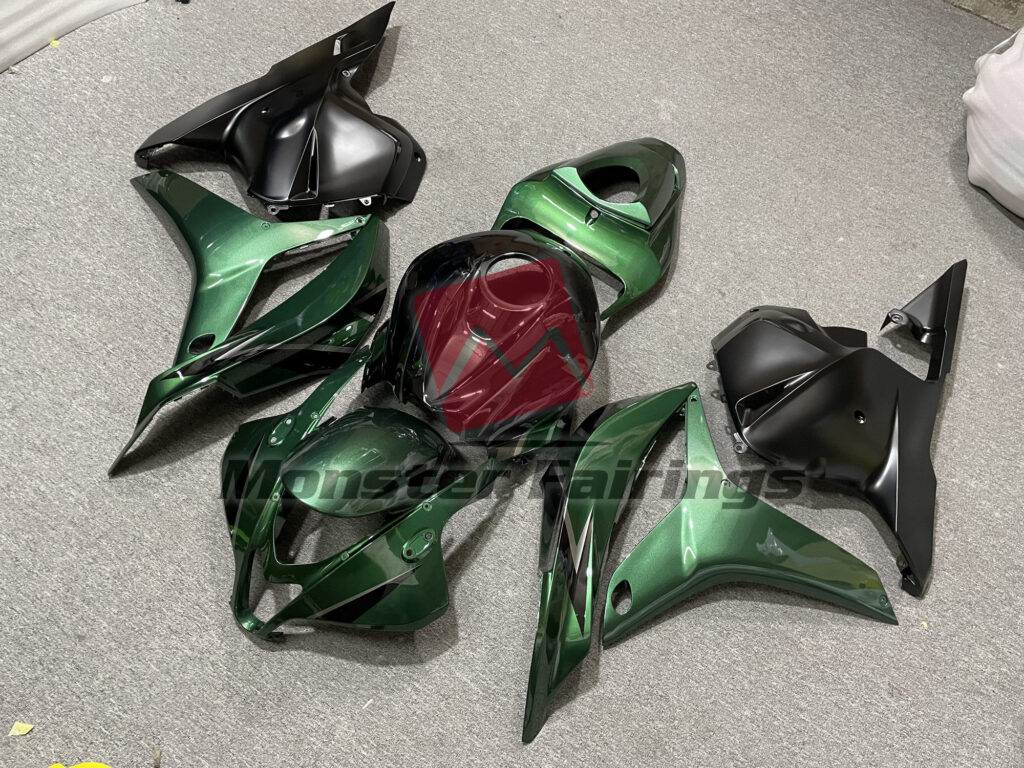 Honda CBR600RR custom ABS fairings 2009 - 2012 in Gloss Deep Green Matte Black - durable replacement kit, Monster Fairings