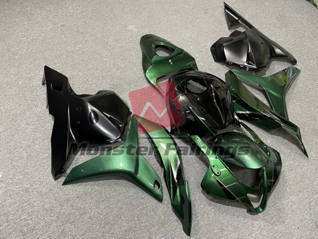 2009 - 2012 Honda CBR600RR Gloss Deep Green Matte Black fairing set - ABS injection, custom painted by Monster Fairings