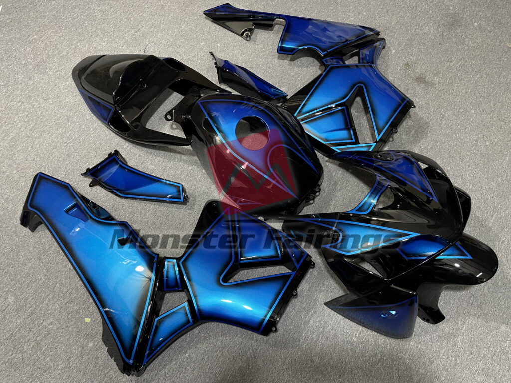 2005 - 2006 Honda CBR600RR Deep Light Blue fairing set - ABS injection, custom painted by Monster Fairings