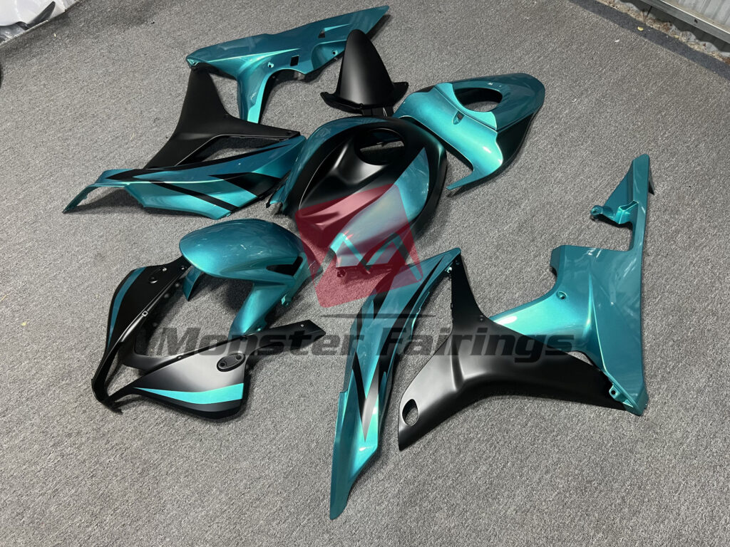 Cyan Matte Black ABS fairings for Honda CBR600RR 2007 - 2008 - premium OEM fit kit by Monster Fairings
