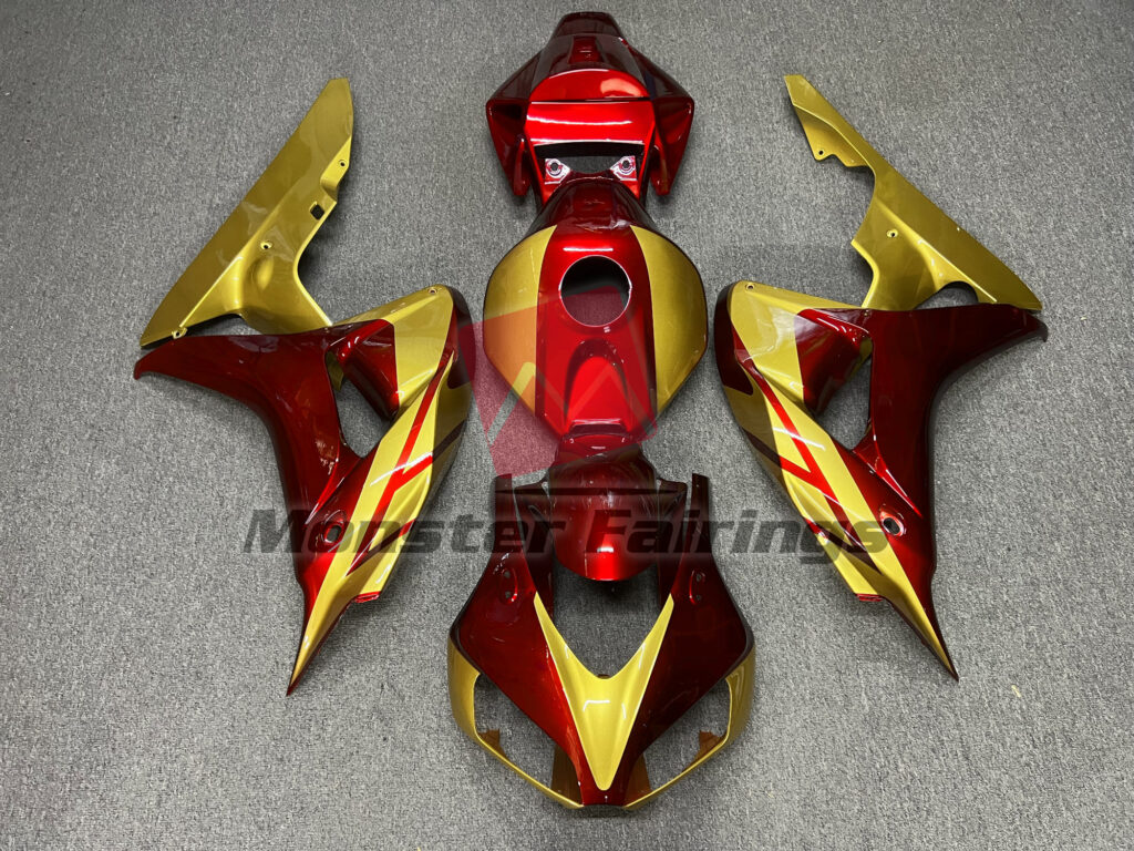 Honda CBR1000RR 2006 - 2007 Red Gold ABS fairings - custom motorcycle bodywork kit by Monster Fairings