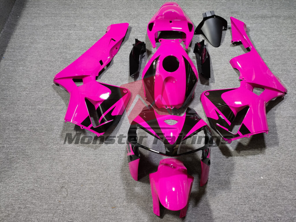 Honda CBR600RR 2005 - 2006 Hot Pink Gloss Black ABS fairings - custom motorcycle bodywork kit by Monster Fairings