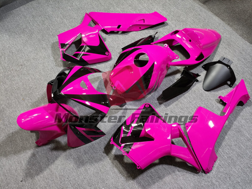 Honda CBR600RR custom ABS fairings 2005 - 2006 Hot Pink Gloss Black - durable replacement kit, Monster Fairings