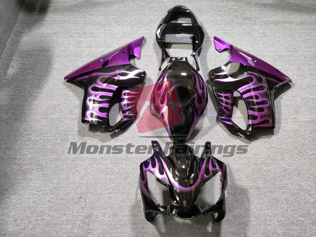Honda CBR600 F4i 2001 - 2003 Purple Flame ABS fairings - custom motorcycle bodywork kit by Monster Fairings