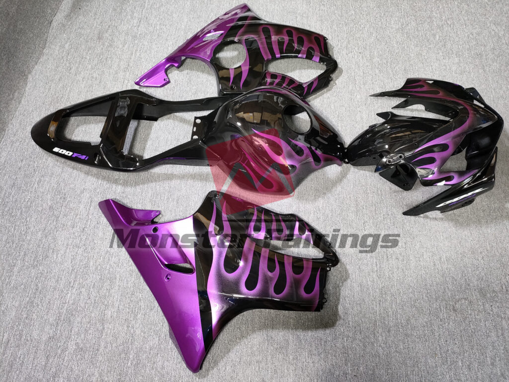 2001 - 2003 Honda CBR600 F4i Purple Flame fairing set - ABS injection, custom painted by Monster Fairings