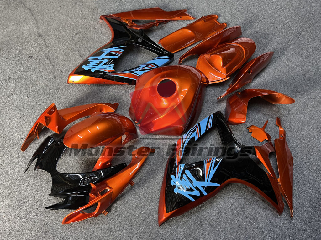 Gloss Burnt Orange with Black ABS fairings for Suzuki GSXR 600 - 750 2006 - 2007 - premium OEM fit kit by Monster Fairings