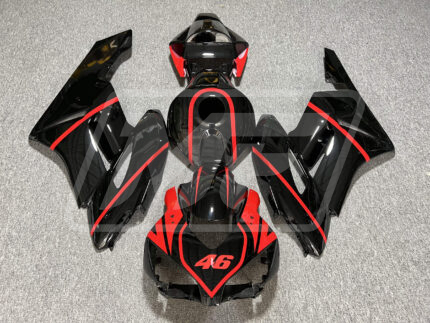 Honda CBR1000RR 2004-2005 Gloss Black with Red ABS Fairings | Monster Fairings