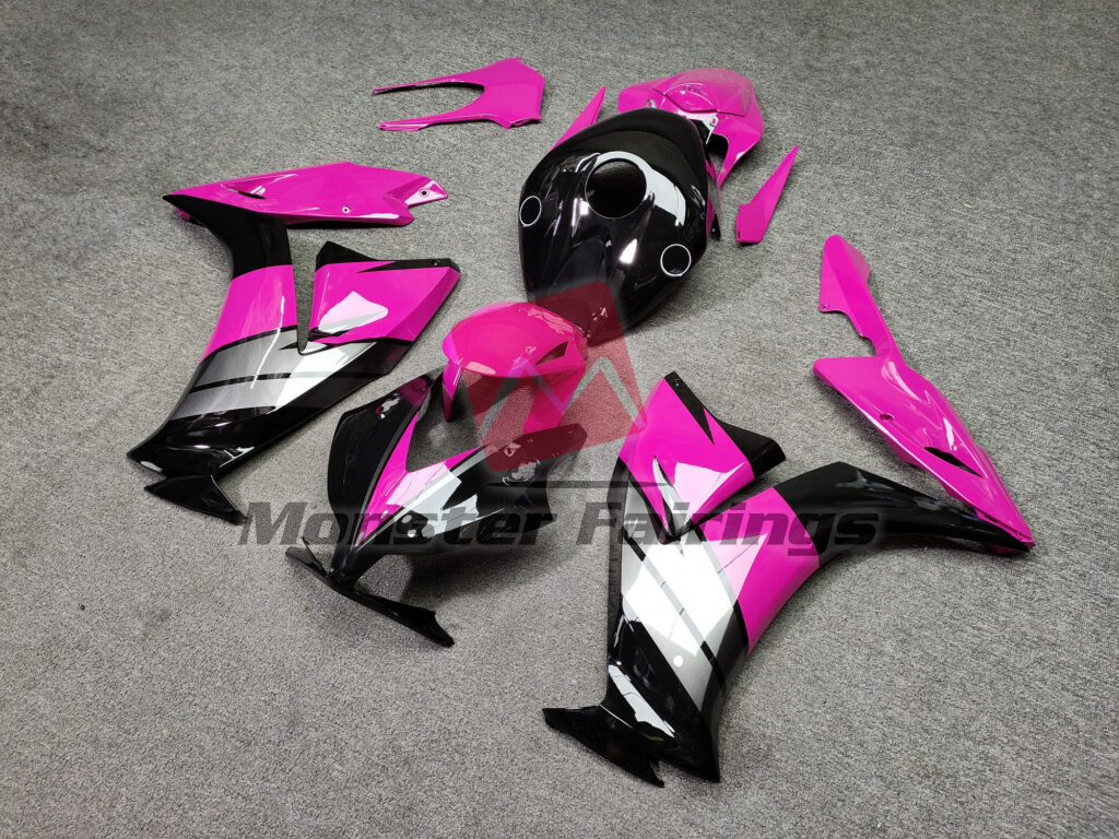 Honda CBR1000RR custom ABS fairings 2012 - 2016 in Gloss Pink & and Black with Gray - durable replacement kit, Monster Fairings