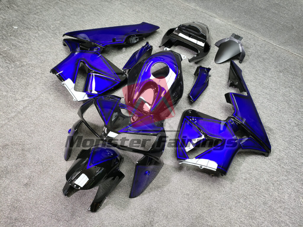 Honda CBR600RR custom ABS fairings 2005 - 2006 in Gloss Deep Blue & Black - durable replacement kit, Monster Fairings
