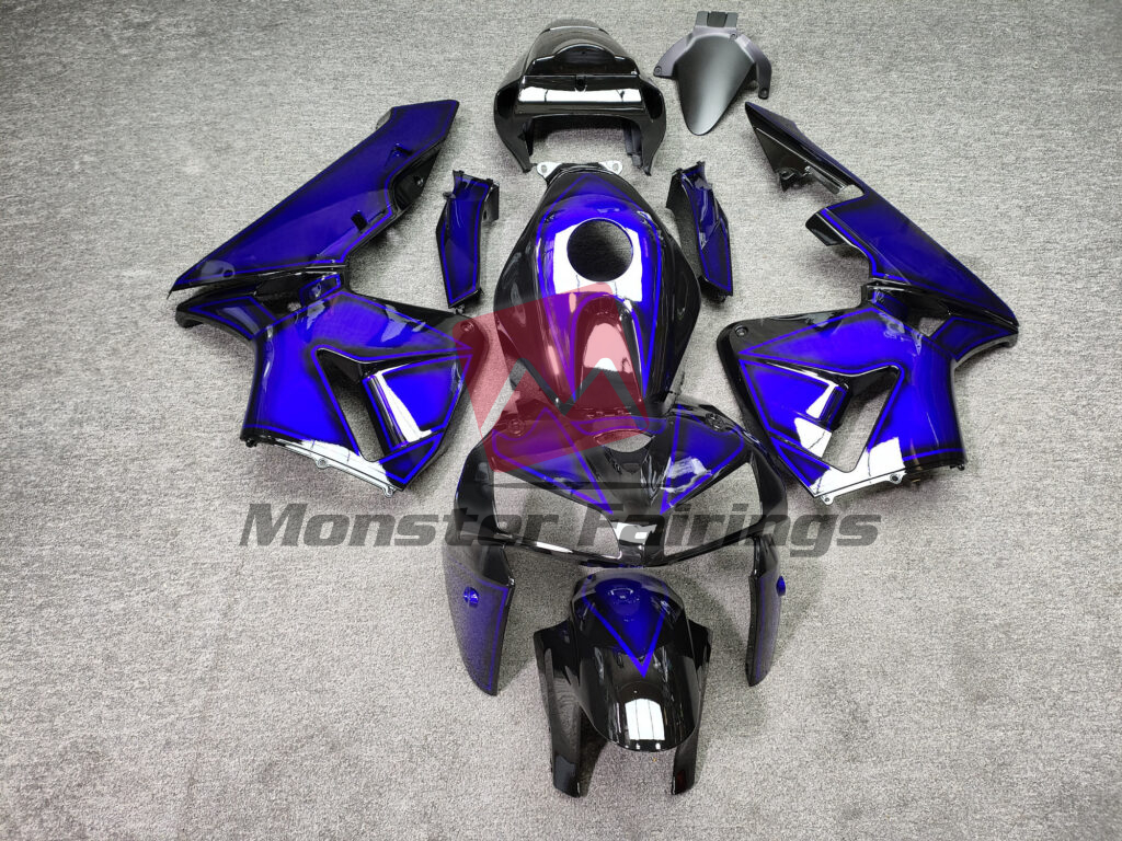 Honda CBR600RR 2005 - 2006 Gloss Deep Blue & Black ABS fairings - custom motorcycle bodywork kit by Monster Fairings