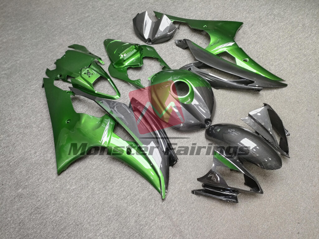 Gloss Carbon Fiber Green ABS fairings for Yamaha R6 2008 - 2016 - premium OEM fit kit by Monster Fairings