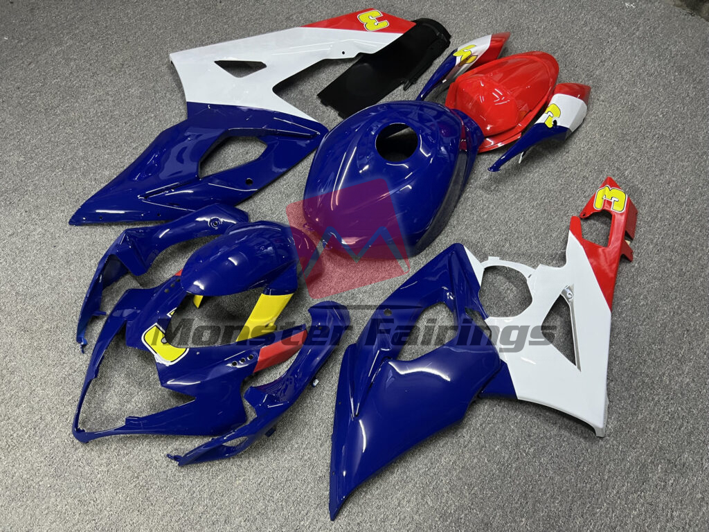 Gloss Blue, White & Red ABS fairings for Suzuki GSXR 1000 2005 - 2006 - premium OEM fit kit by Monster Fairings