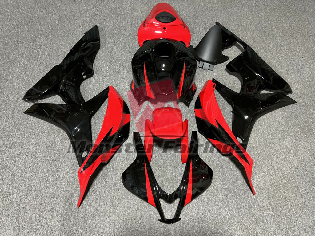 Honda CBR600RR 2007 - 2008 Gloss Red & Black ABS fairings - custom motorcycle bodywork kit by Monster Fairings