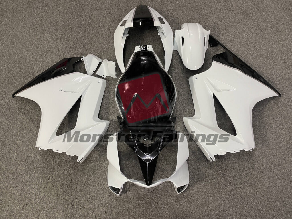 Honda VFR800 2002 - 2012 Gloss White & Black ABS fairings - custom motorcycle bodywork kit by Monster Fairings