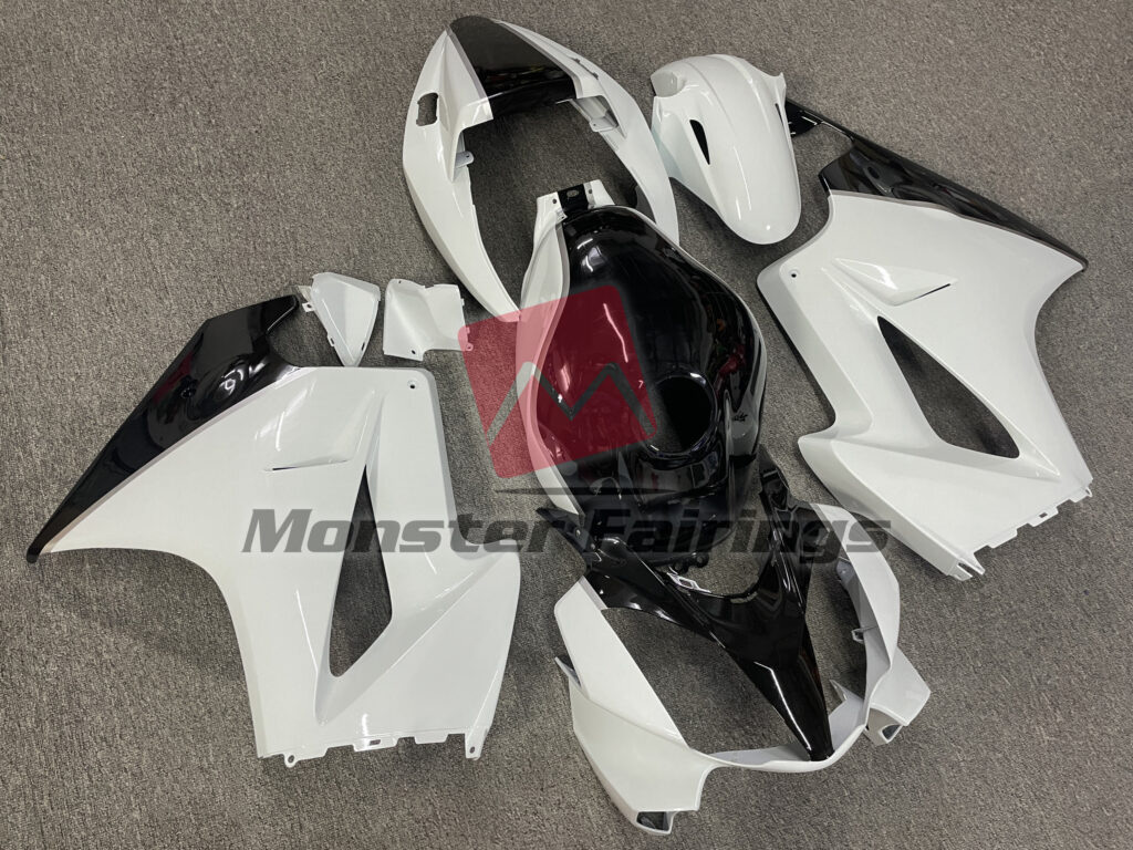 Honda VFR800 custom ABS fairings 2002 - 2012 Gloss White & Black - durable replacement kit, Monster Fairings