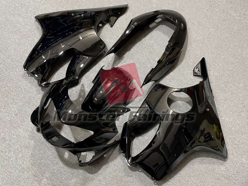 Honda CBR600 F4 custom ABS fairings 1999 - 2000 in Gloss Black - durable replacement kit, Monster Fairings