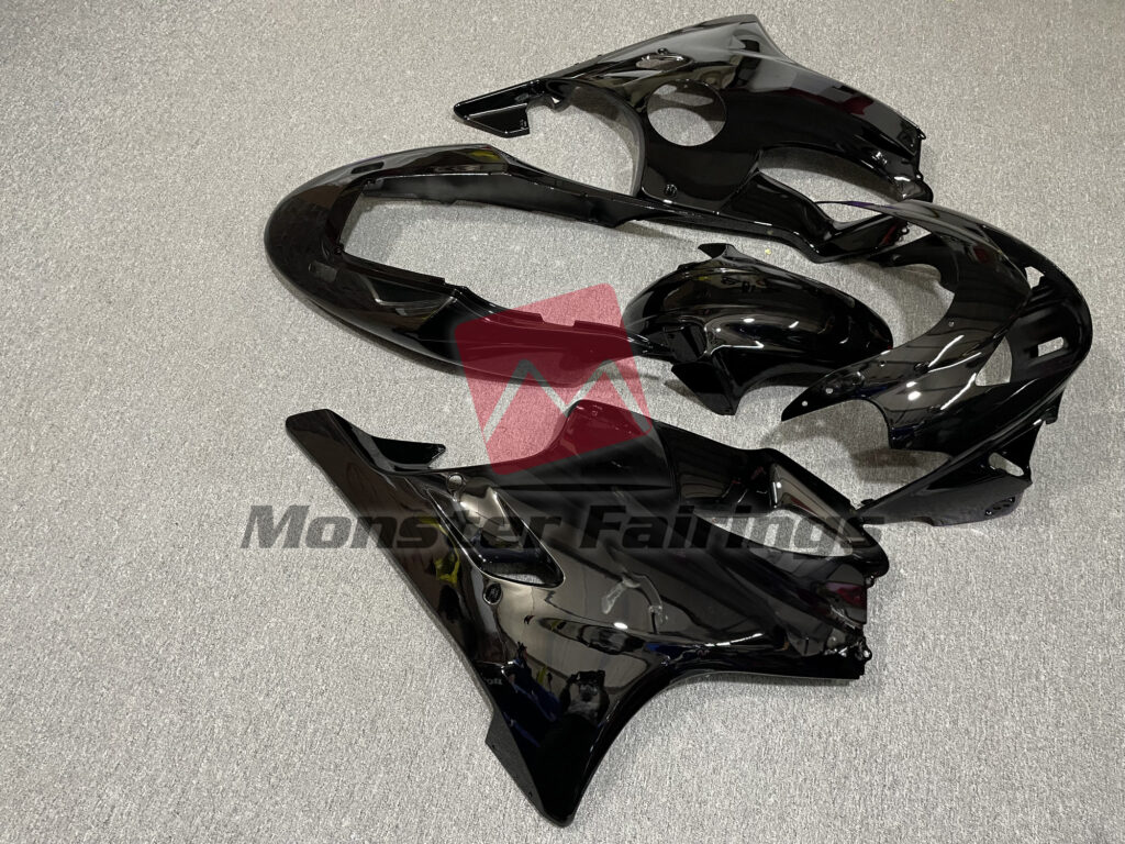 1999 - 2000 Honda CBR600 F4 Gloss Black fairing set - ABS injection, custom painted by Monster Fairings