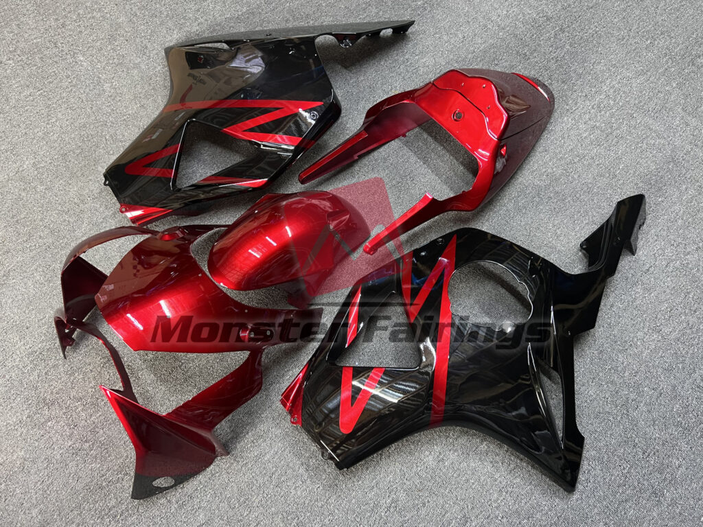 2002 - 2003 Honda CBR954RR Gloss Electric Red fairing set - ABS injection, custom painted by Monster Fairings