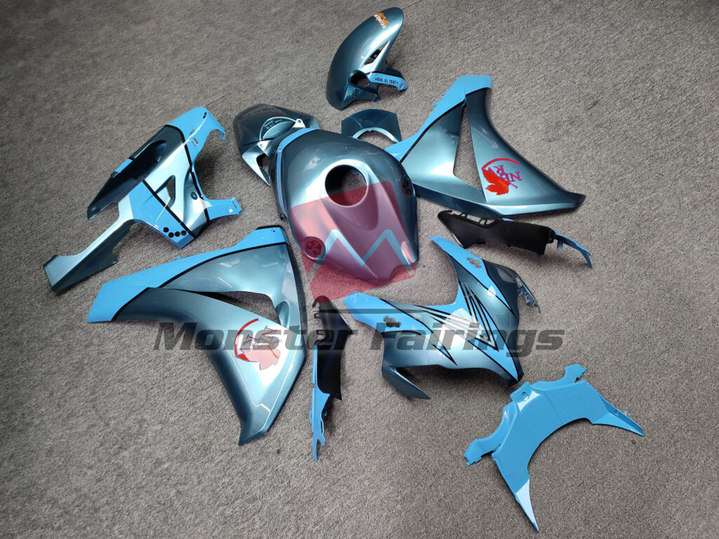 Honda CBR1000RR custom ABS fairings 2008 - 2011 in Gloss Aqua & and Light Blue - durable replacement kit, Monster Fairings
