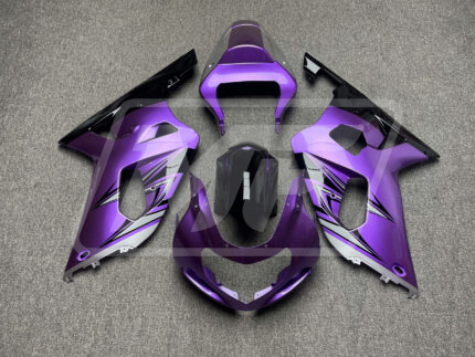 Suzuki GSXR 600-750 2001-2003 Gloss Purple with Black & Silver ABS Fairings | Monster Fairings