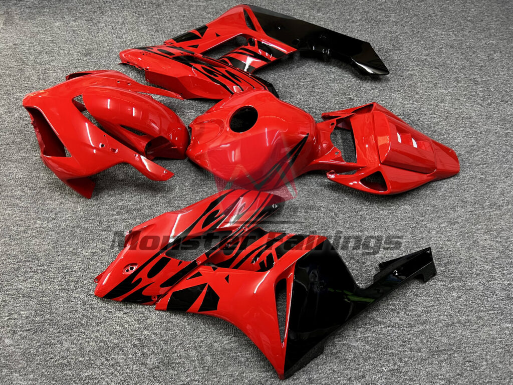 2004 - 2005 Honda CBR1000RR Gloss Red & and Black fairing set - ABS injection, custom painted by Monster Fairings