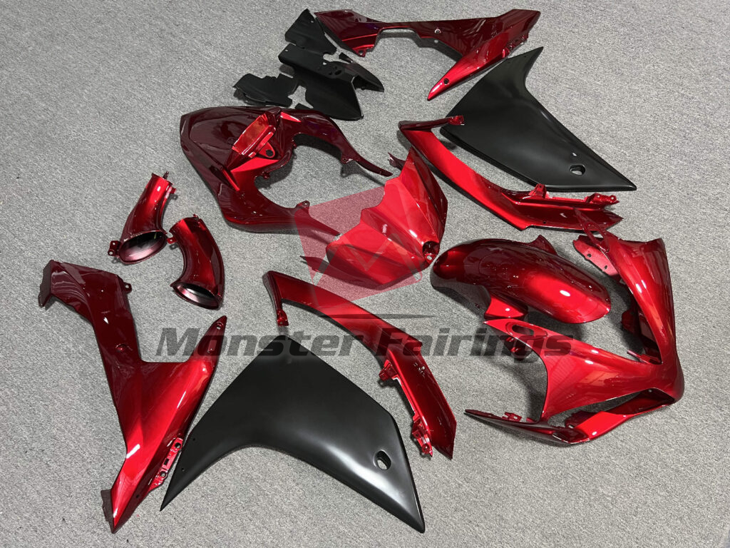 Gloss Deep Red & Matte Black ABS fairings for Yamaha R1 2007 - 2008 - premium OEM fit kit by Monster Fairings