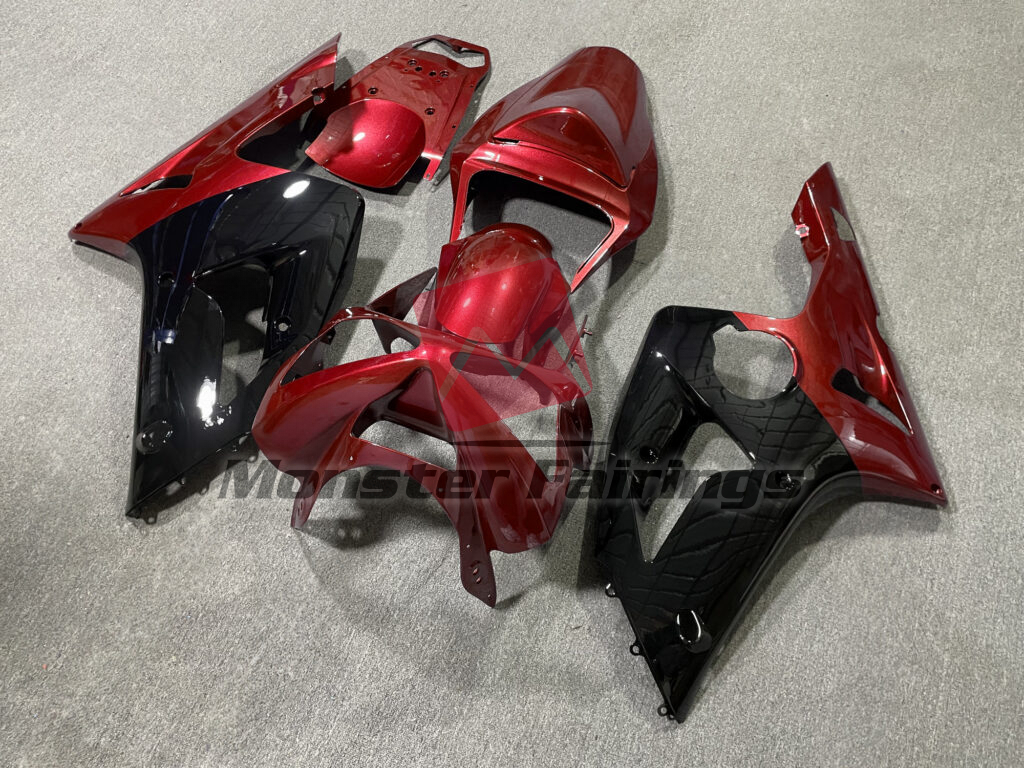 Gloss Red & Black ABS fairings for Kawasaki ZX6R 2003 - 2004 - premium OEM fit kit by Monster Fairings