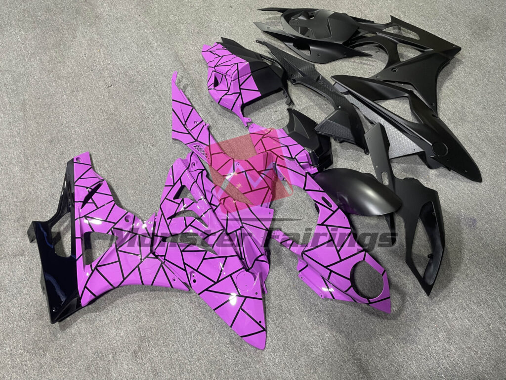 Gloss Pink & Matte Black Pattern Split ABS fairings for BMW S1000RR 2009 - 2014 - premium OEM fit kit by Monster Fairings