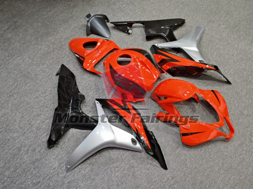 Gloss Orange & Black Silver ABS fairings for Honda CBR600RR 2007 - 2008 - premium OEM fit kit by Monster Fairings