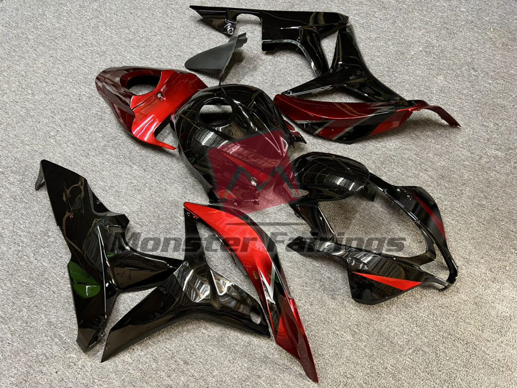 Gloss Black & Deep Red ABS fairings for Honda CBR600RR 2007 - 2008 - premium OEM fit kit by Monster Fairings