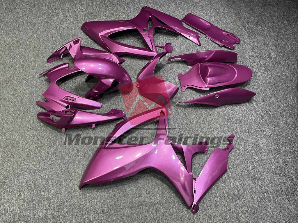 2006 - 2007 Suzuki GSXR 600 - 750 Gloss Pink Plain fairing set - ABS injection, custom painted by Monster Fairings