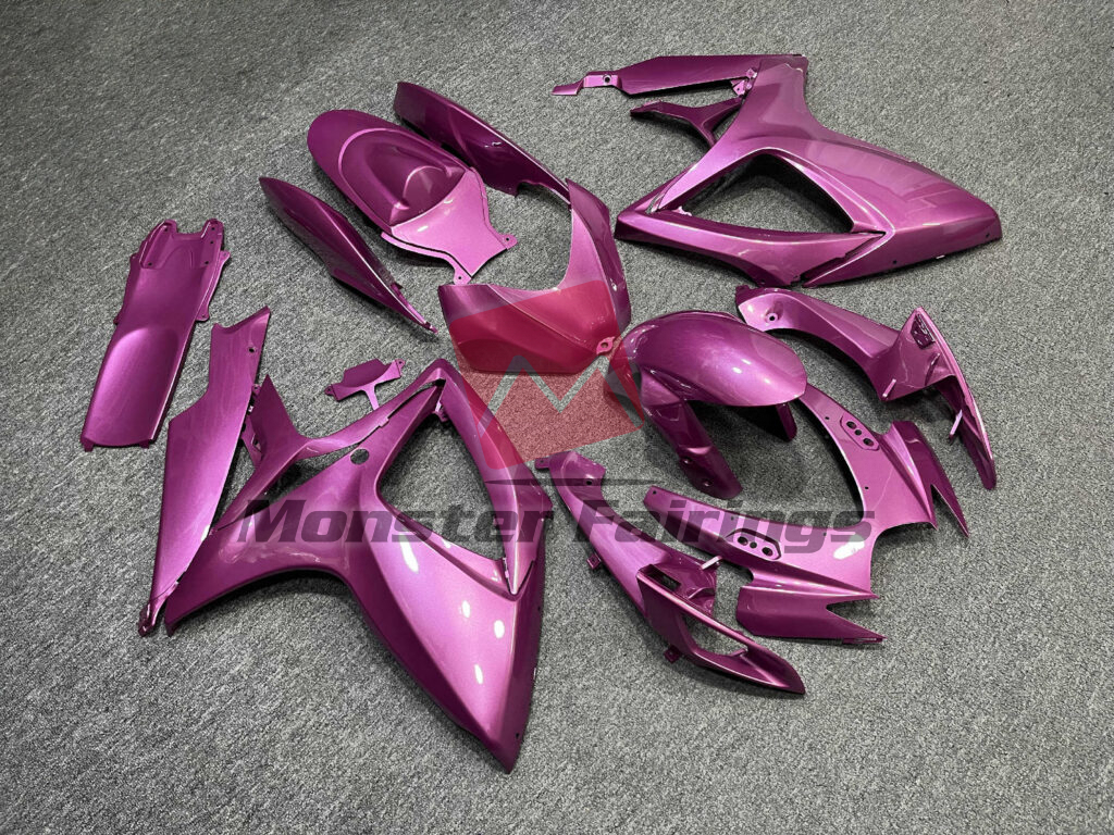 Suzuki GSXR 600 - 750 custom ABS fairings 2006 - 2007 in Gloss Pink Plain - durable replacement kit, Monster Fairings