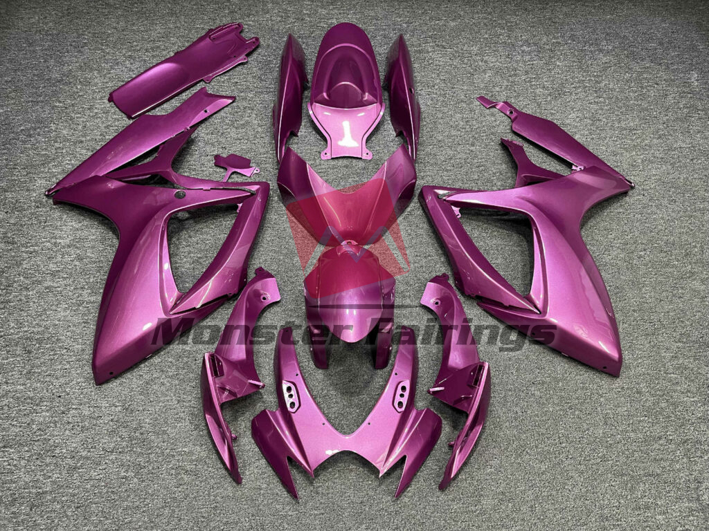 Suzuki GSXR 600 - 750 2006 - 2007 Gloss Pink Plain ABS fairings - custom motorcycle bodywork kit by Monster Fairings