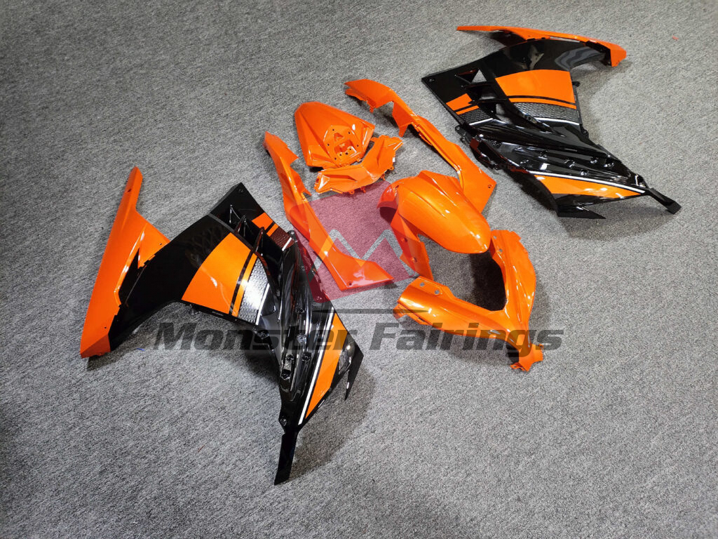 Gloss Orange & Black ABS fairings for Kawasaki Ninja 300 2013 - 2022 - premium OEM fit kit by Monster Fairings