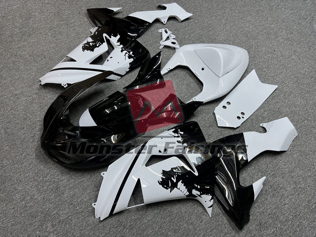 Gloss White & Black Knight ABS fairings for Kawasaki ZX10R 2006 - 2007 - premium OEM fit kit by Monster Fairings