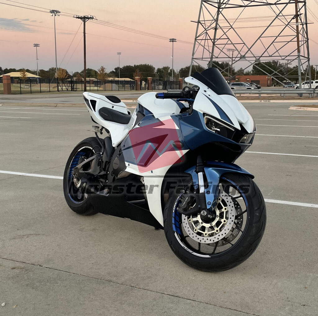 2013 - 2025 Honda CBR600RR Gloss Blue White Purple fairing set - ABS injection, custom painted by Monster Fairings